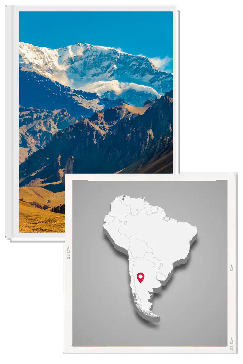 mapa mendoza, montaña aconcagua